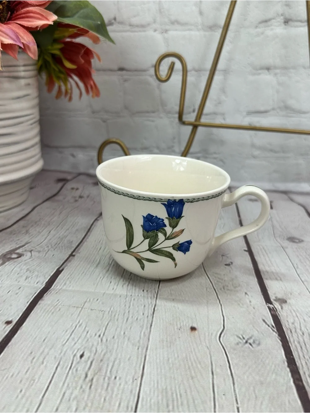 vtg Noritake Summer Estate (Ireland) Flat Cup cottage floral coastal grandma
